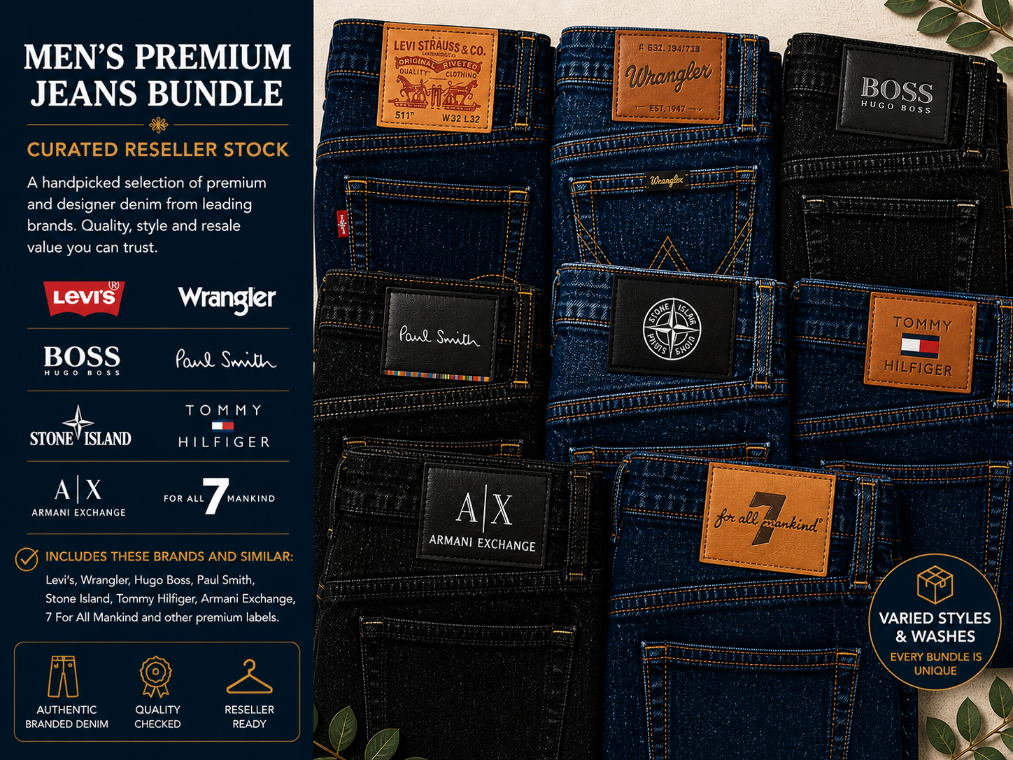 Men’s Premium Jeans Bundle – Curated Reseller Stock