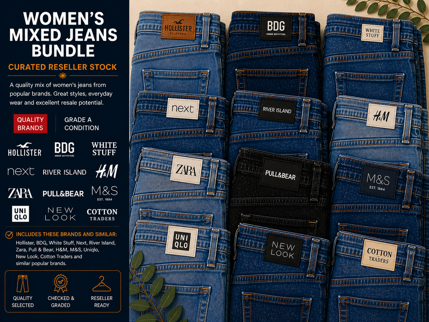 Women’s Jeans Bundle – Mixed Brands Reseller Stock