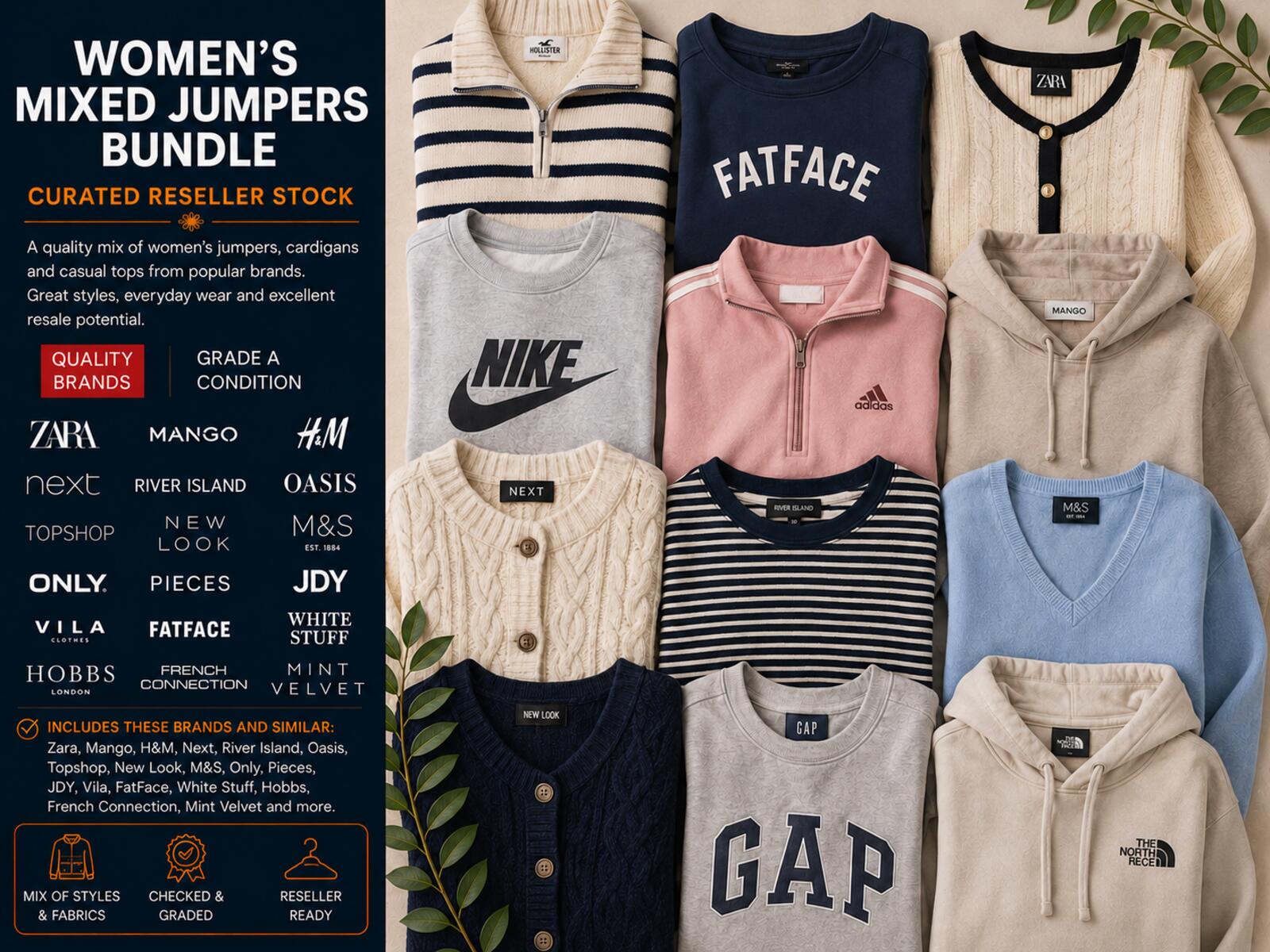 Women’s Jumpers Bundle – Mixed Brands Reseller Stock