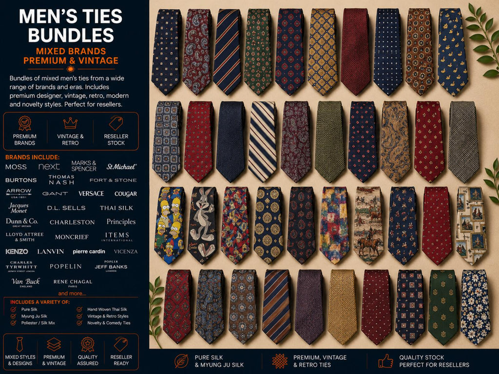 Men’s Tie Bundles – Mixed Brands, Premium & Vintage Styles