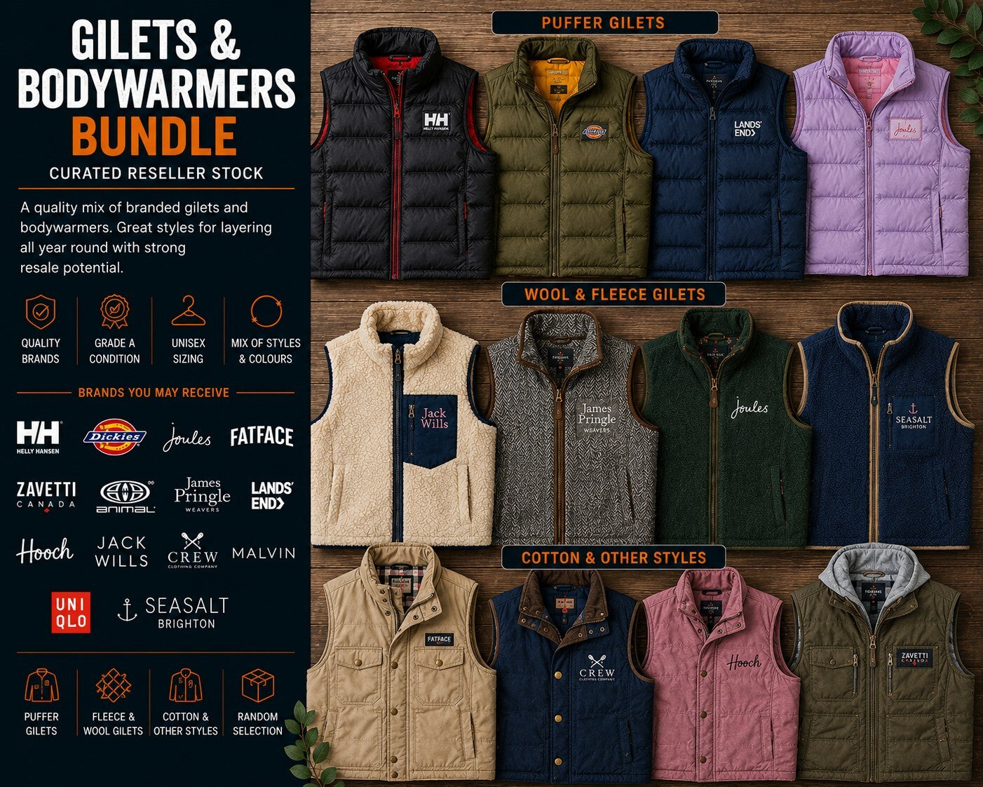 Mixed Brand Gilets & Bodywarmers Bundle – Curated Reseller Stock